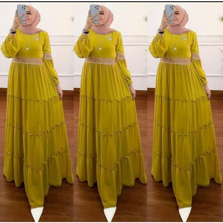 GAMIS STORE -  Rara Dress Maxy Gamis Muslim Cerutty Babydoll Premium Fashion Gaun Wanita Kondangan Lebaran Terbaru