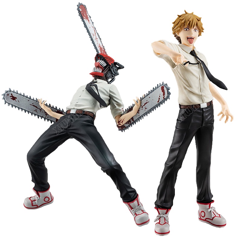 Hot Anime Chainsaw Man Denji Pochita Figure Gergaji PVC Model Helm Mainan Anak Laki-Laki Koleksi Ornamen