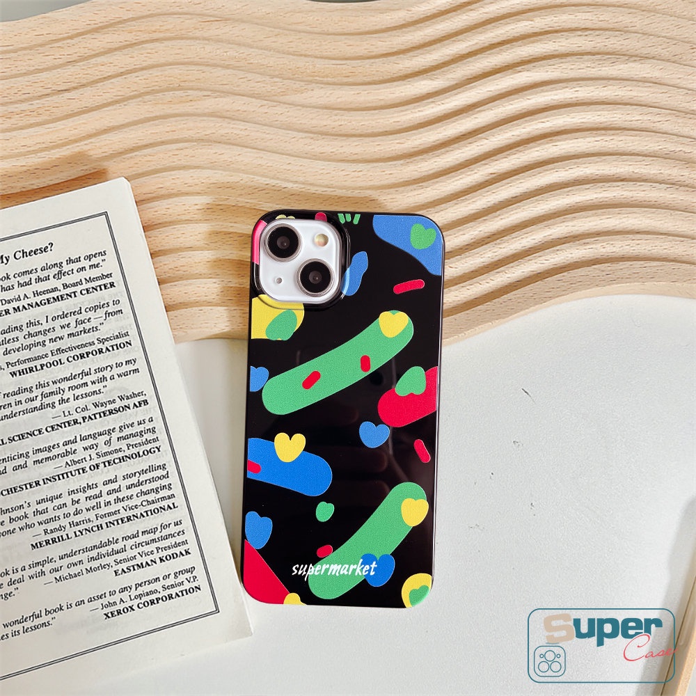 Full Pelindung Case Kompatibel Untuk IPhone 7Plus 8Plus XR 12 11 14 13 Pro Max 7 8 14 Plus X XS Max SE 2020 Warna-Warni Art Pigmen Cinta Hati Glossy Halus Lembut Tpu Phone Case