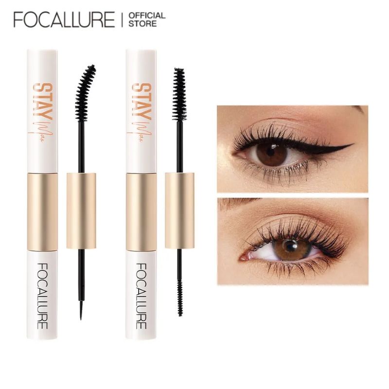 ❣️FOCALLURE 2in 1 Maskara + Eyeliner Waterproof FA160 Fiber Eyelash Primer