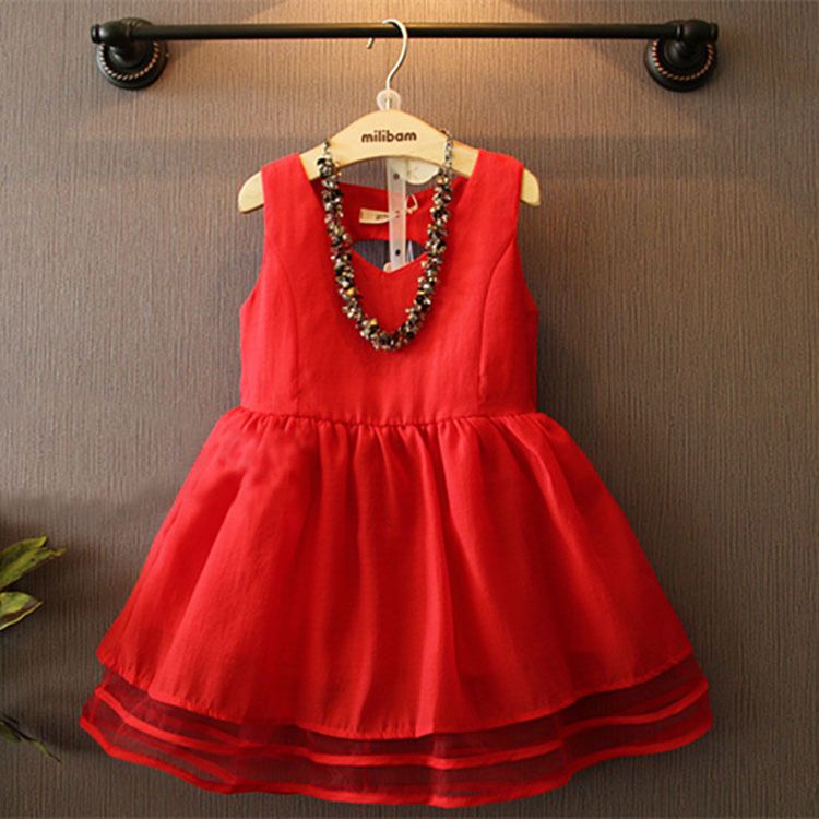 Dress Pesta Anak Perempuan Fashion Import- Lace Merah