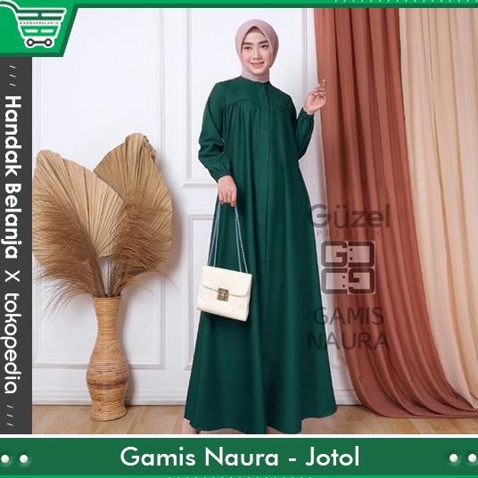 BAJU GAMIS NAURA GUZEL PREMIUM POLOS BAHAN KATUN TOYOBO ORIGINAL GUZEL