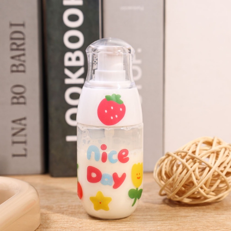 Botol Spray Isi Ulang Kosong Transparan Dengan Stiker Lucu Wadah Traveling Dan Outgoing Travel Size Bottles Lotion Sub-Botoltling Bottle Portable 50ml