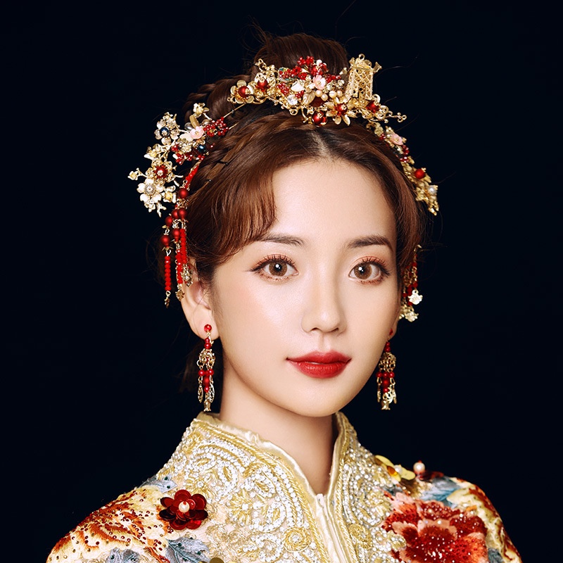 1 Set Aksesoris Jepit Rambut Hanfu Phoenix Coronet Untuk Hiasan Kepala Pengantin