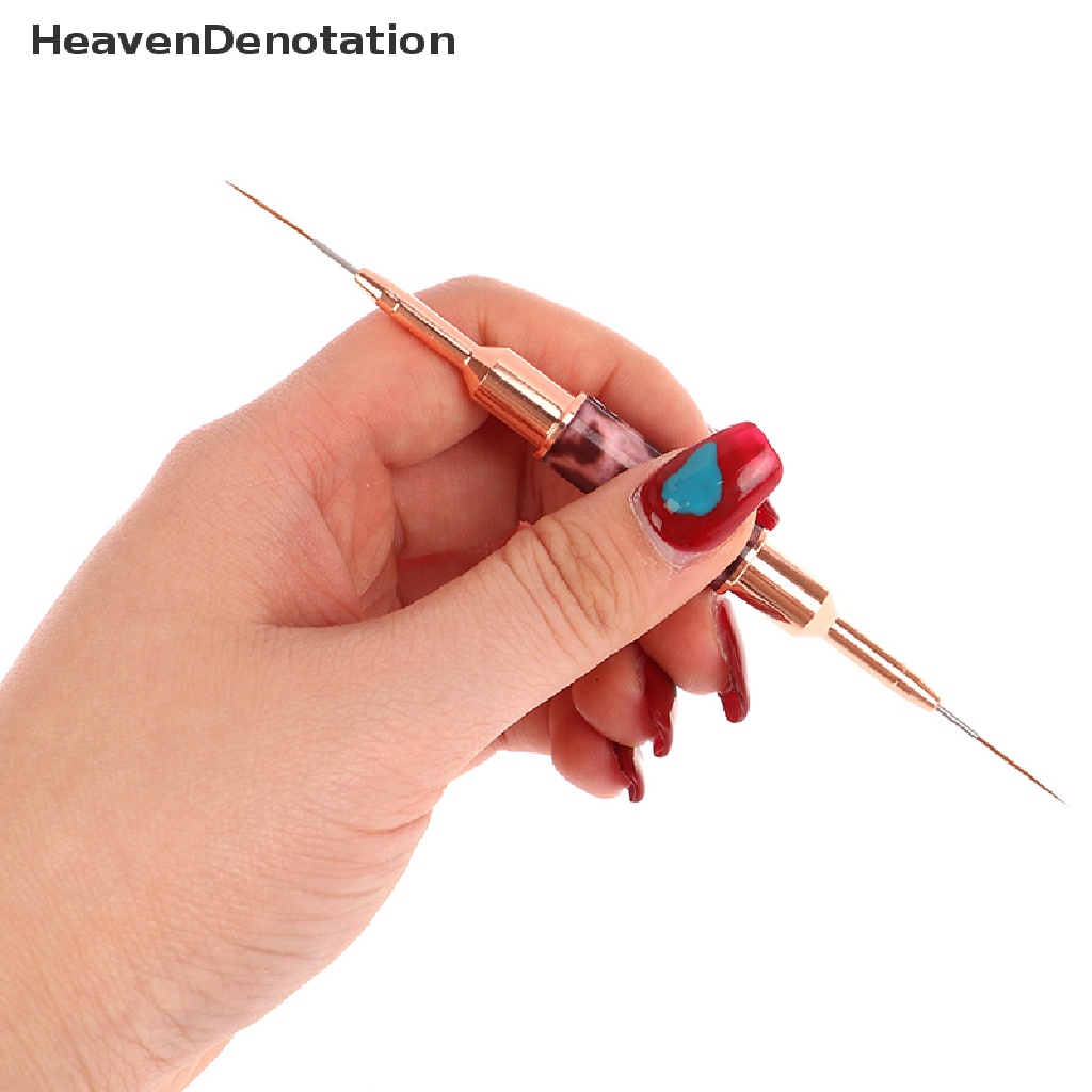 [HeavenDenotation] 1pc Double Head Nail Art Liner Brush Pager Pen UV Gel Brushes Menggambar HDV