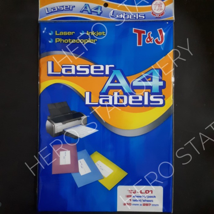 Terlaris Kertas Print Laser Label A4 Tom Jerry 25 Lembar Tj-L01