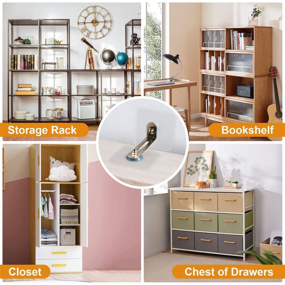 2pc Rumah Tangga Tanpa Bor Meja Memperbaiki Alat Mencegah Furniture Dump Stabil Rak Buku Lemari Transparan Suction Cup Widget