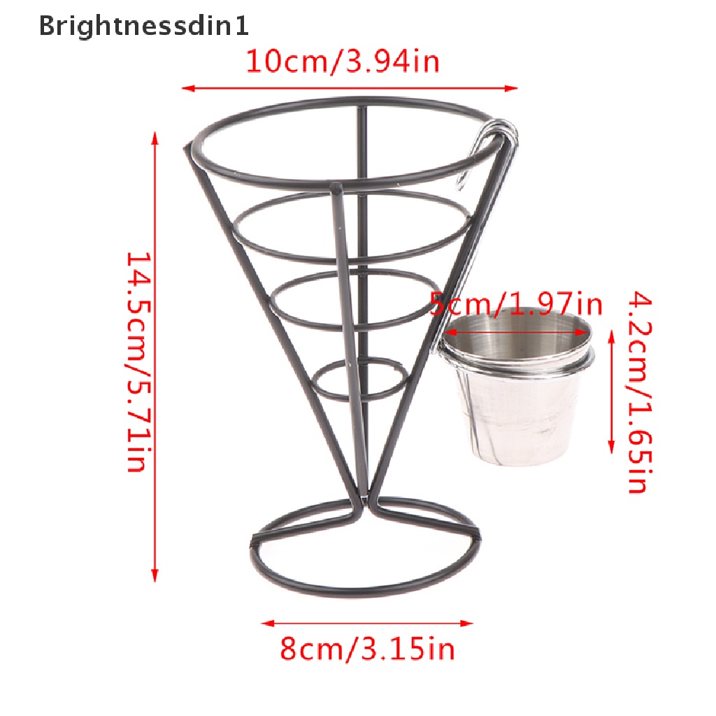 [Brightnessdin1] 1pcs French Fry Stand Cone Basket Holder Tempat Kentang Goreng Ikan Dan Keripik Dan Makanan Pembuka Butik