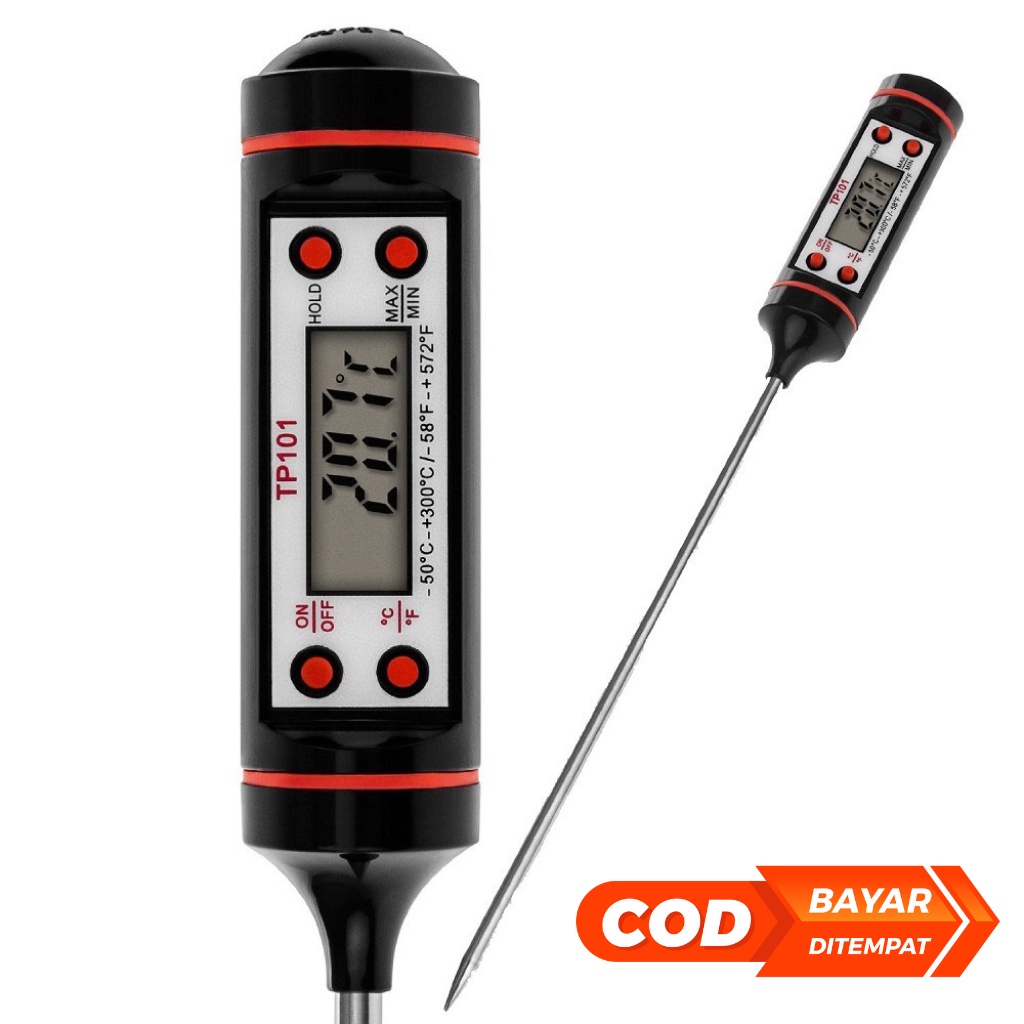 Alzenaa - Digital Termometer MAKANAN Pengukur Suhu Panas Dingin Masak Air Daging Steak Kopi Susu