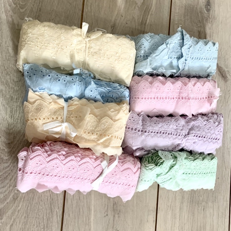 Renda bordir katun kembang renda katun putih renda bordir renda pinggir renda baju renda mukena rend