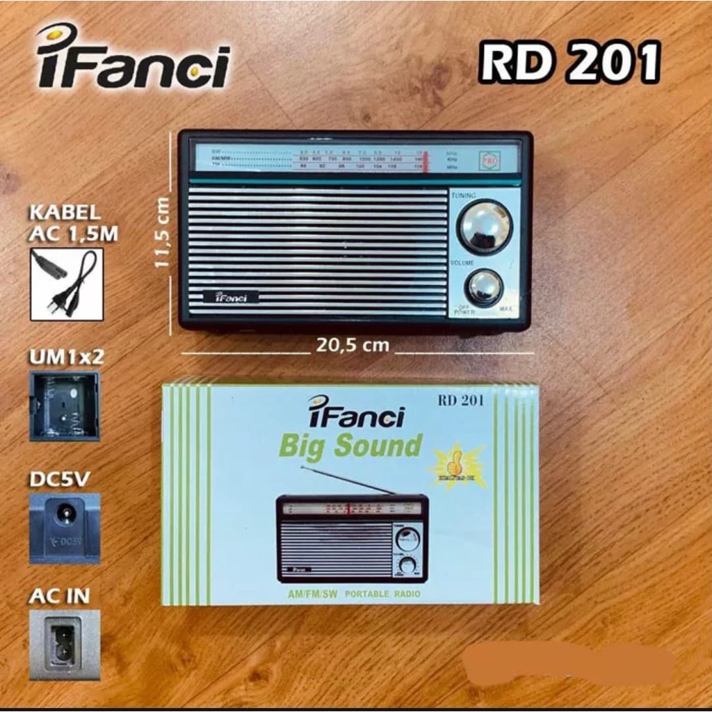 I Fanci Ifanci Radio RD-201 Battery &amp; Listrik