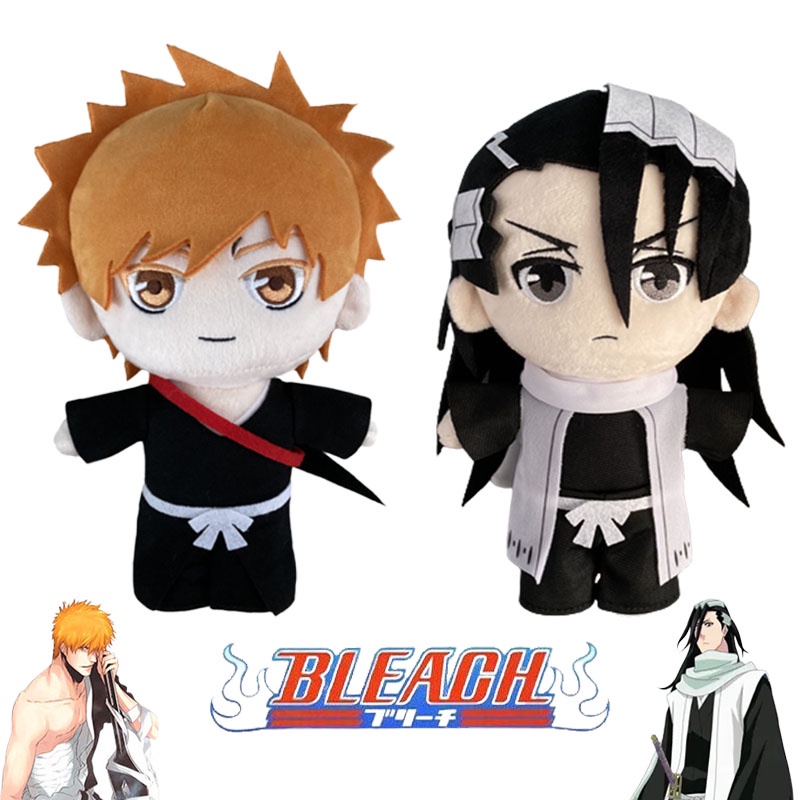 Anime 20cm Kurosaki Ichigo Kuchiki Byakuya Plush Toys Bleach Dolls Kids Xmas Birthday Gifts