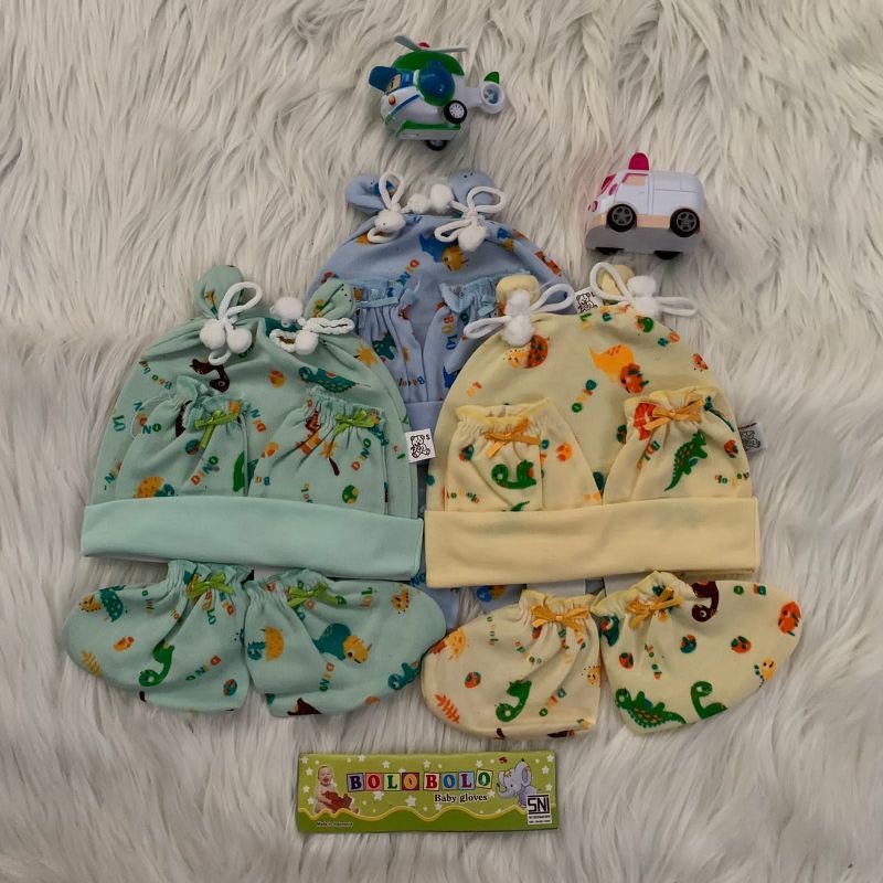 Topi set bayi + Sarung tangan dan kaki bayi JUNGLE |Fashion