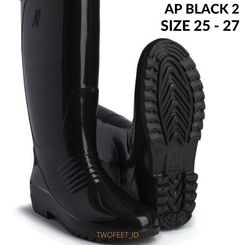 ❊ SEPATU BOOTS PANJANG HITAM - AP BOOTS HITAM TINGGI - AP BLACK 2 HITAM TINGGI SEPATU BOOTS KARET ℮