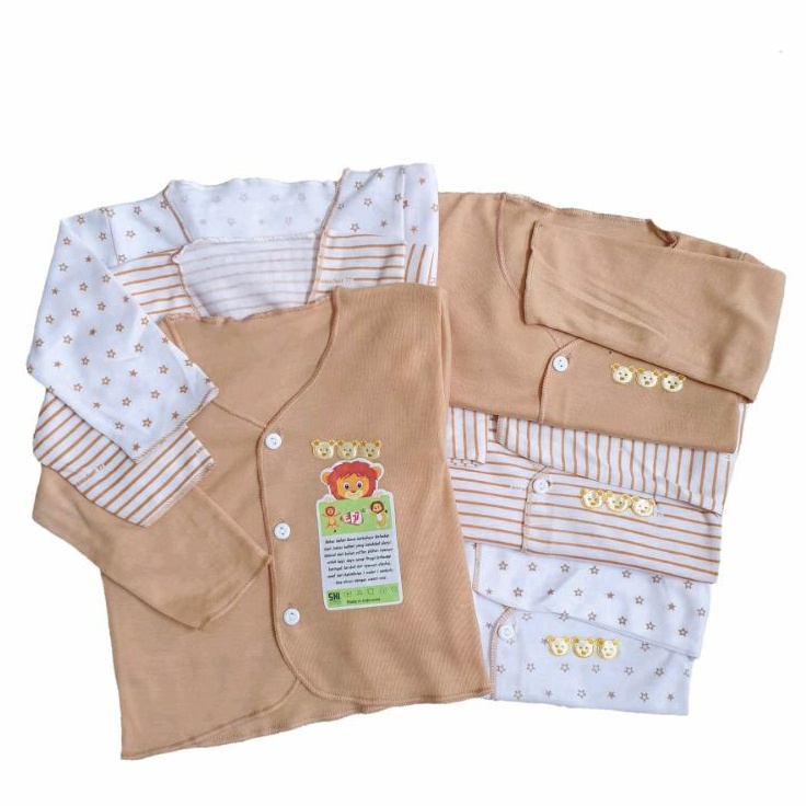 (6 Pcs) Baju Bayi E77 Kemeja Tangan Panjang SNI Newborn 0-6 Bulan | Baju Bayi Baru Lahir Excellent 77