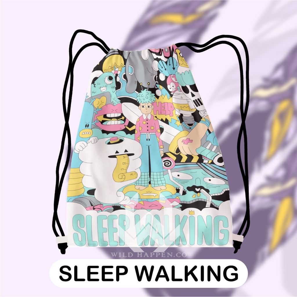 Tas Serut / String Bag Full Print Sleep Walking