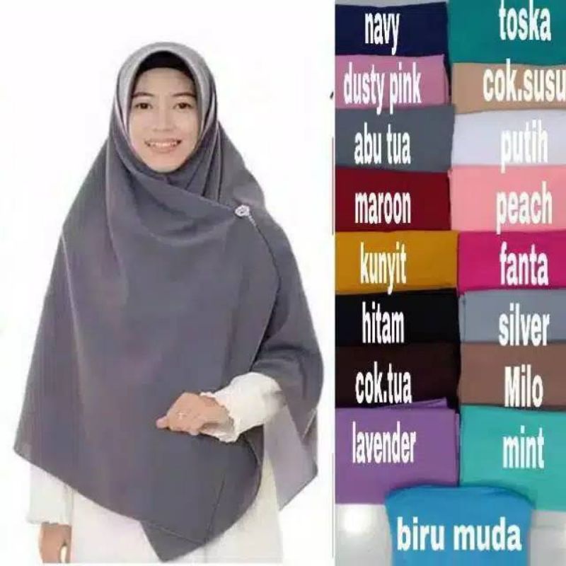 PROMO!!! HIJAB SEGI EMPAT WOLFIS 130X130 / JILBAB WOLFISH WOLPEACE SYARI JUMBO grade A