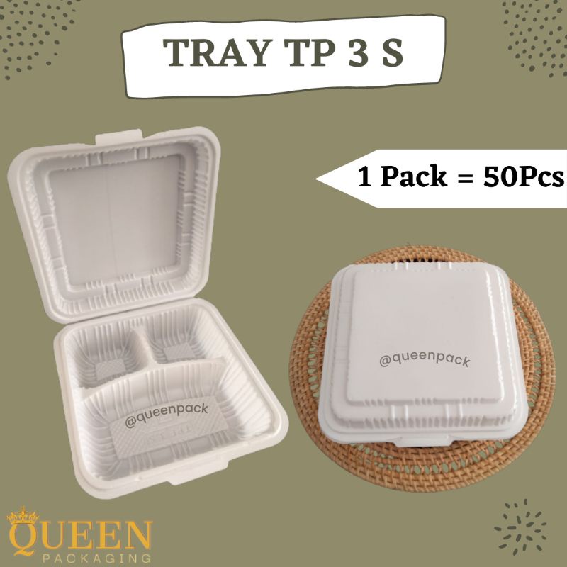 MEAL BOX SEKAT 3 | TRAY TP 3S | MEAL BOX KOTAK MAKANAN | KOTAK NASI