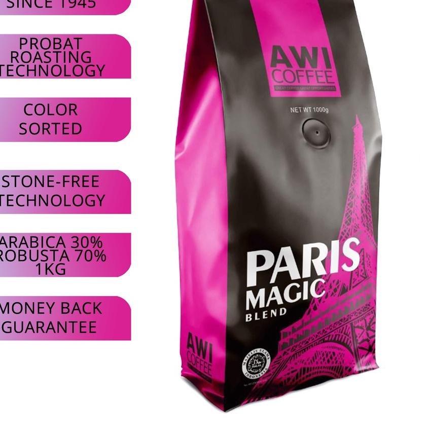 

۩ Awi Kopi Paris Magic Blend 1 Kg Biji | Roasted Coffee Beans | Arabica Robusta Premium Cafe Blend ♦