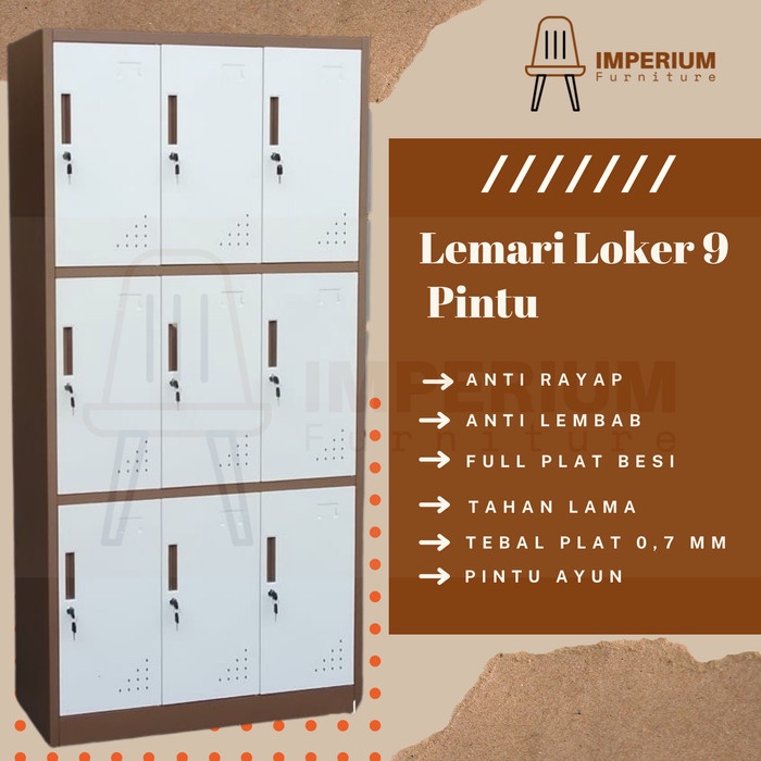 

Terlaris Lemari Loker / Loker Besi / Loker 9 Pintu / Lemari Locker / Locker