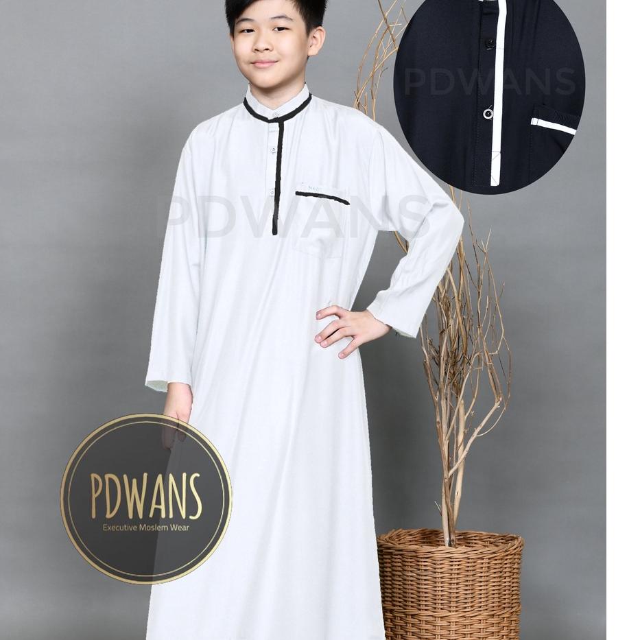 ← JUBAH ANAK REMAJA TANGGUNG Baju Muslim Anak Jubah Gamis Putih Hitam ✥