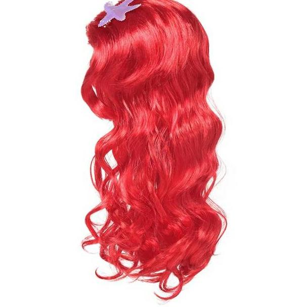 TERBARU N38 Wig Merah Mermaid Ariel Putri Duyung ㊡