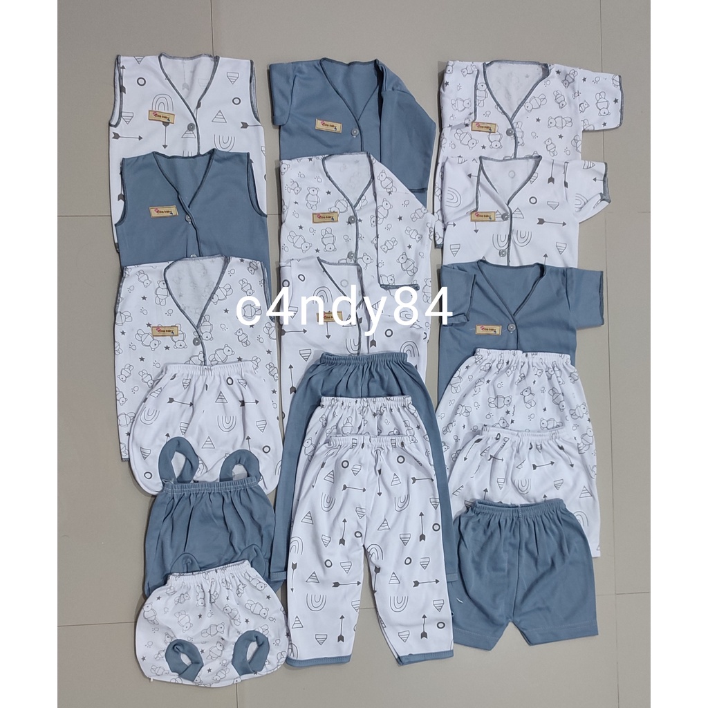 100rb Paket Hemat Set 18 PC Perlengkapan Melahirkan Bayi Baru Lahir Paket newborn baby boy girl Paling Murah paket komplit baju bayi tabur animal 18 pcs c4ndy84 abu