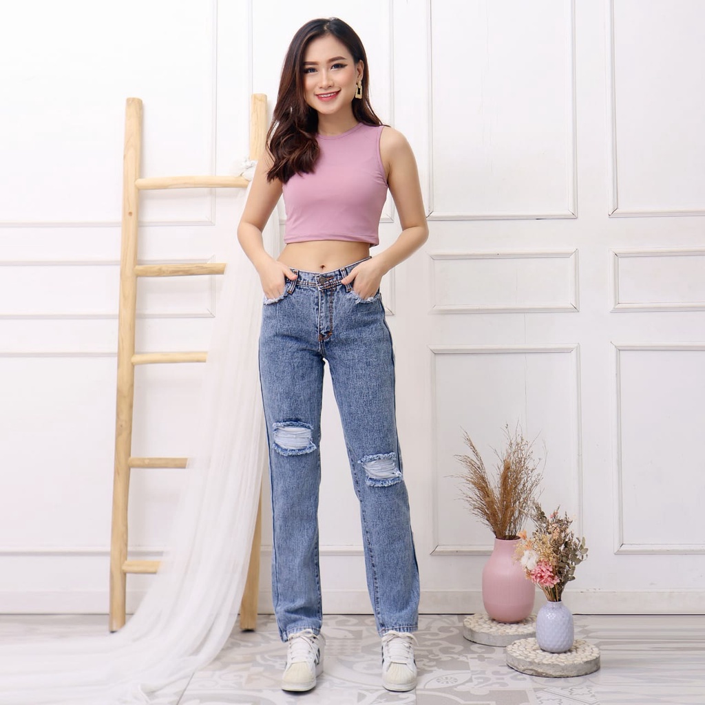 Twosister - Mona Boyfriend Ripped Jeans Highwaist