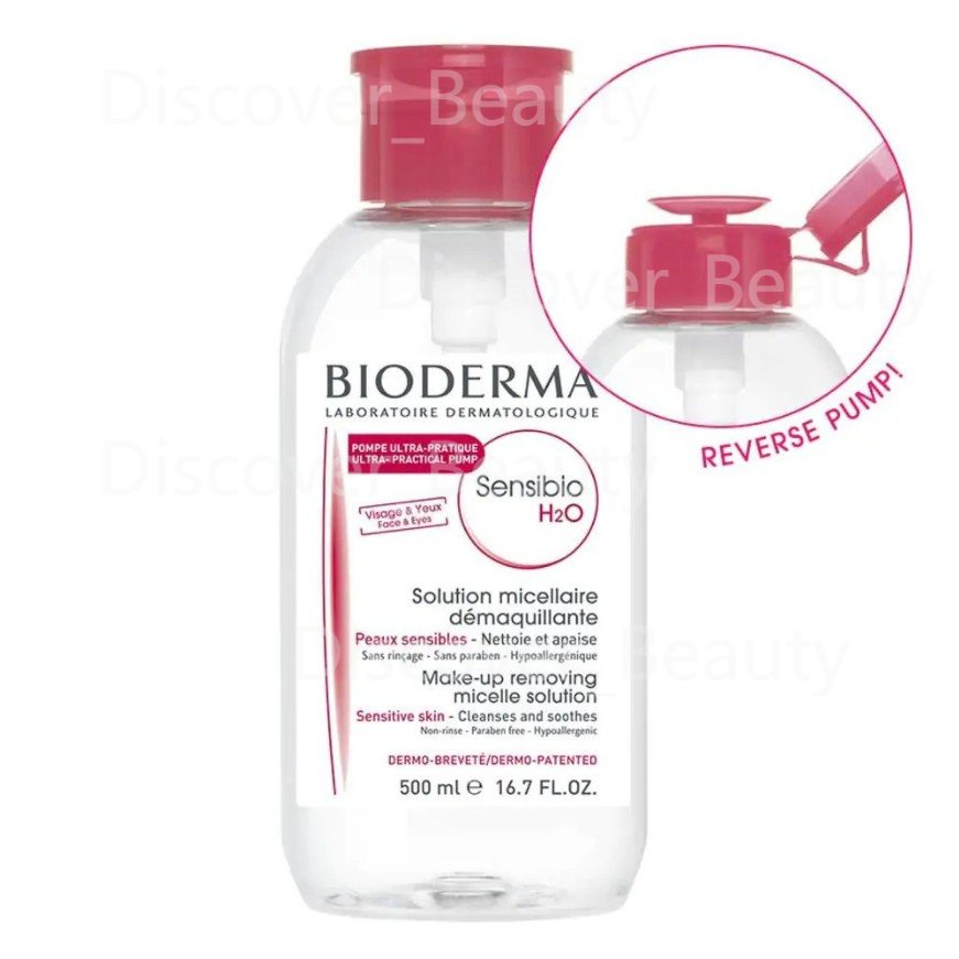 Bioderma Sensibio/Sebium H2O Micellar Wate 100ml/500ml with Pump Pembersih Make Up