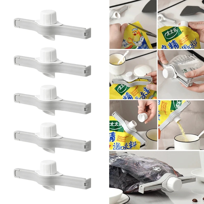 Klip Penyegel Dengan Debit Nozzle Sealing Clip/Klip Kantong Teh &amp; Makanan &amp; Bumbu Portable/Dispenser Makanan Serbaguna Dengan Penutup/Alat Dapur