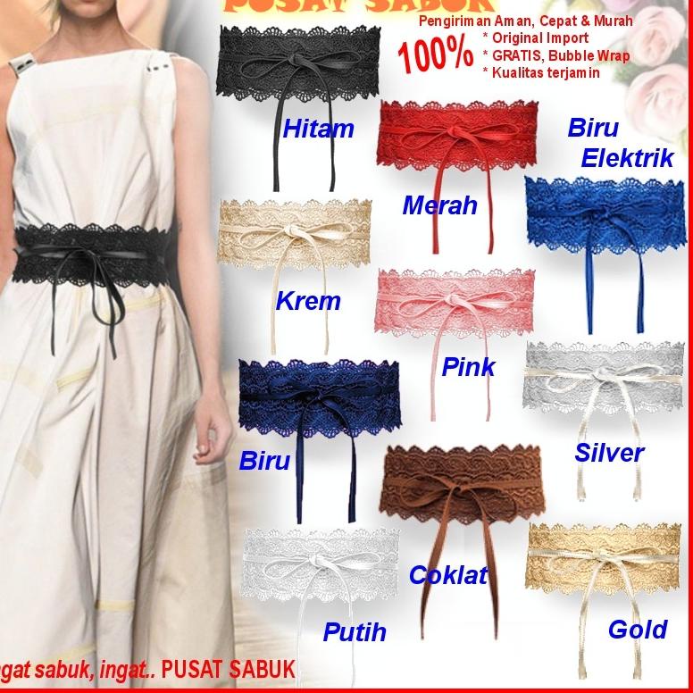 TERPERCAYA Gesper Cewek Ikat Tali Pinggang Sabuk Obi Belt Wanita Fashion Korea Impor Kain Kepang Hit