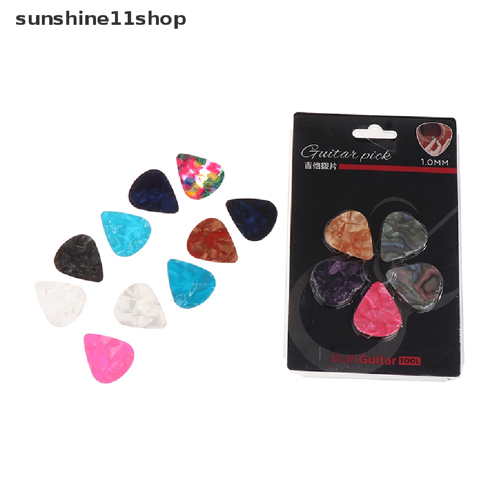 Sho 5pcs Guitar Picks Mediator Tebal 0.50 0.75 1MM - Warna Random Universal Untuk Semua Gitar N