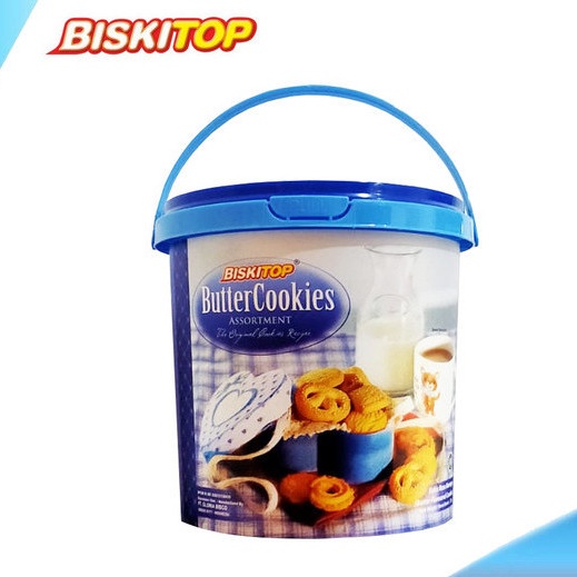 

NEW BISKITOP Butter Cookies Assortment 370 GR Kaleng Handle Toples ORI