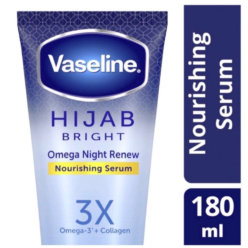 VASELINE HIJAB BRIGHT NOURISHING BODY LOTION SERUM HIJAB NIGHT 180ML