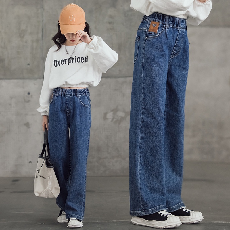 CHUBBI 1 Celana Jeans Panjang Anak Perempuan Wide Leg Straight Cut