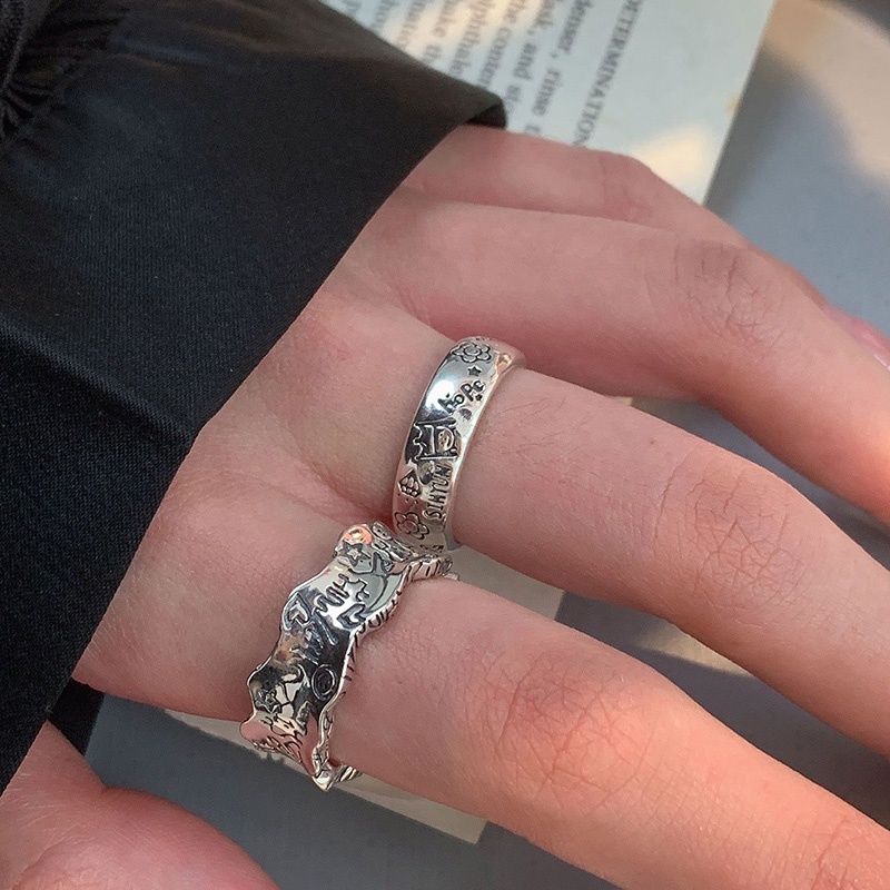 Cincin Graffiti Pangeran Bunga Bahan Alloy Baru Untuk Wanita