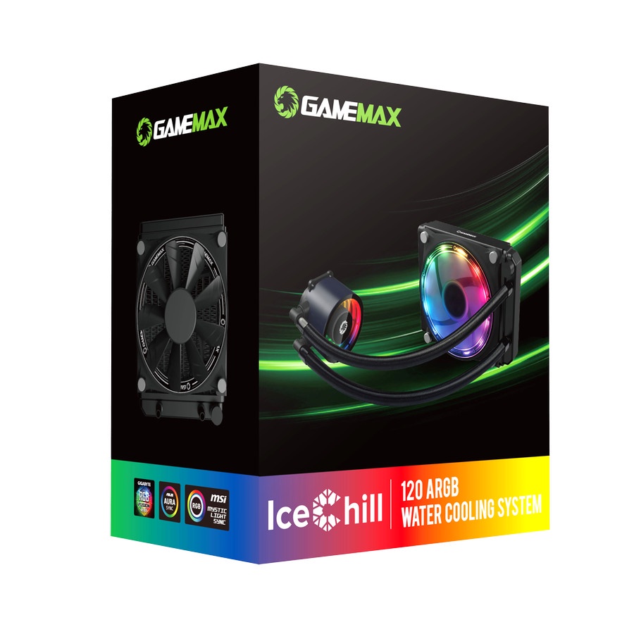 GAMEMAX CPU COOLER ICE CHILL 120 RAINBOW ARGB Aura Sync AIO