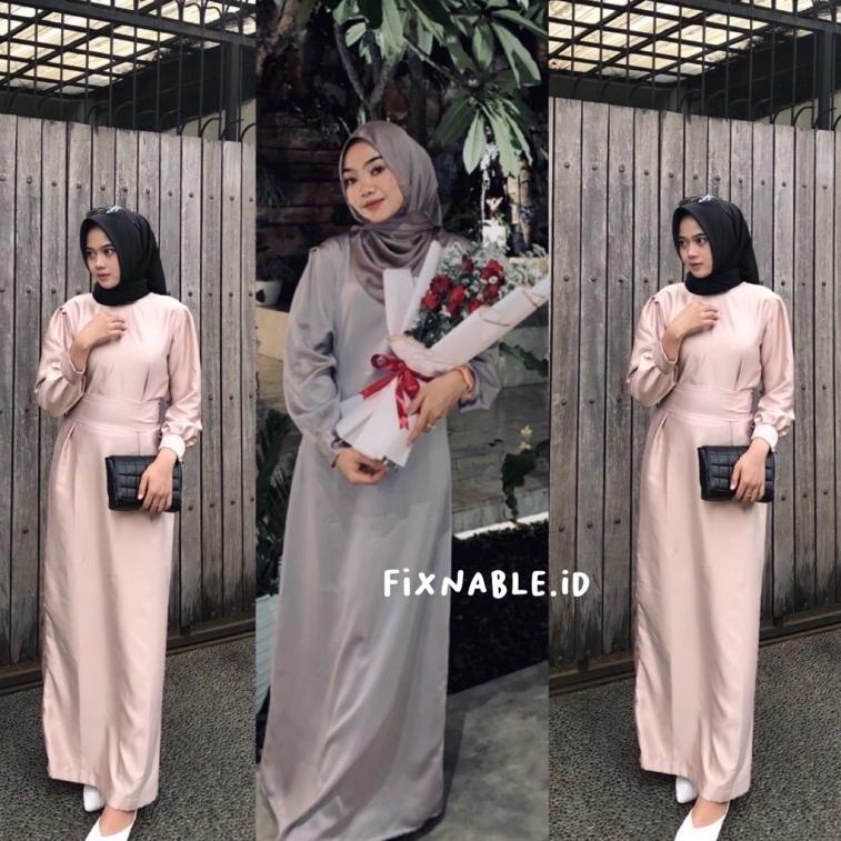 BIG SALE [STOK READY YA] Dress Satin Murah/Dress Satin Bridesmaid/Dress Satin Wisuda/Dress Satin Kon