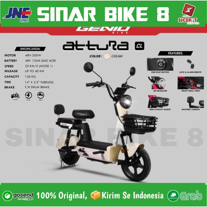 Sepeda Listrik GENIO ATTURA CL 350 Watt Electric Bike By United