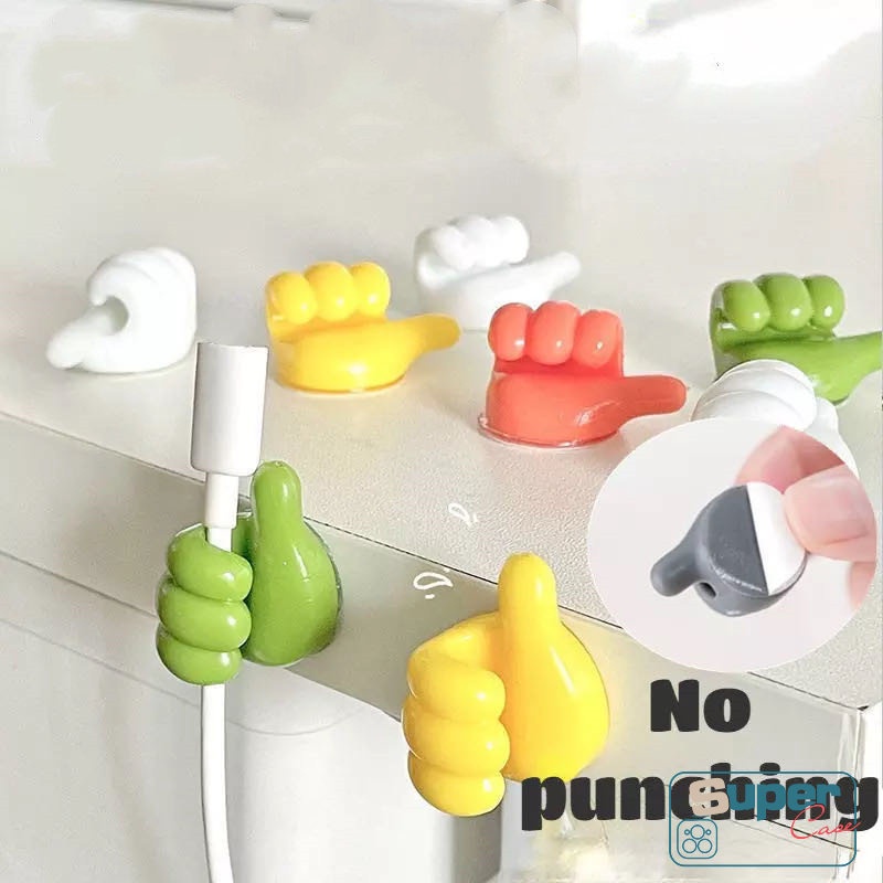 Kreatif 3D Jempol Kunci Gantungan Hook Hoom Perekat Diri Dekorasi Dinding HookOffice Tanggal Garis Kabel Klip Kawat Meja Organizer
