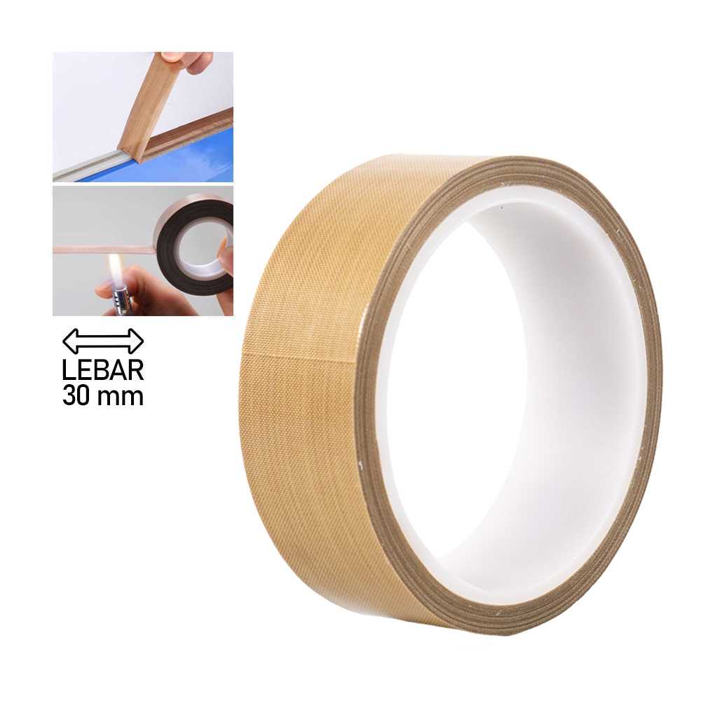 (BISA COD) FTIHSHP YX Tape Lakban PTFE Heat High Temperature Adhesive 10m x 0.18mm - TF10M