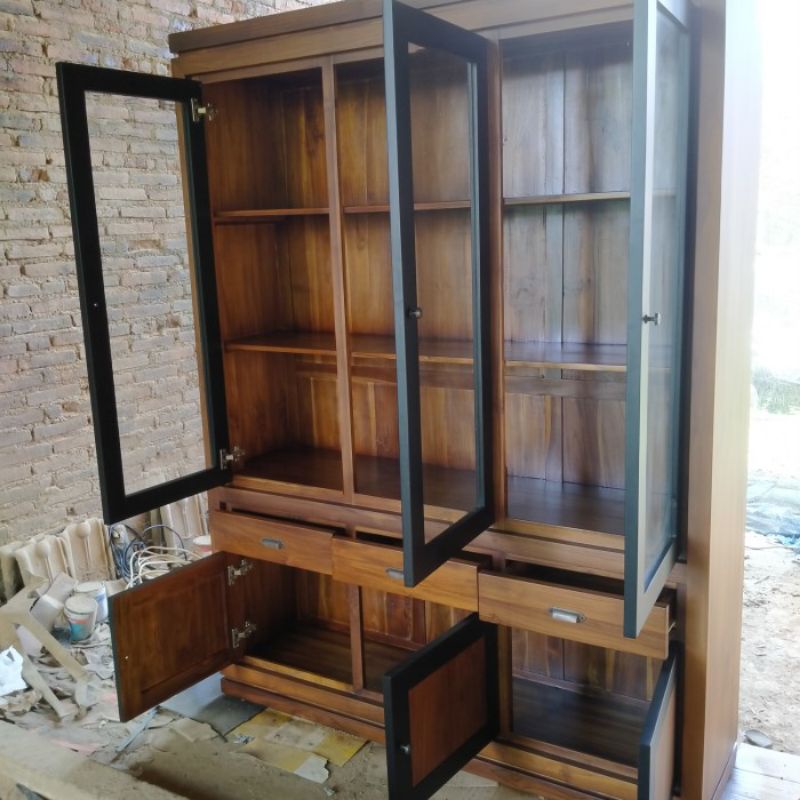 Lemari hias kayu jati/almari lemari serbaguna