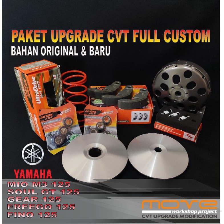 paket upgrade cvt yamaha mio soul gt125 mio m3 125 fino 125 freego 125 gear 125