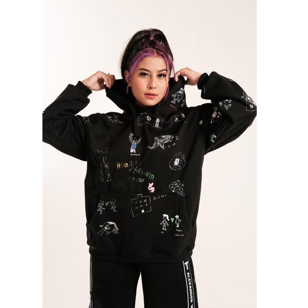 MURAH BANGET Hoodie Hoodieku x Awkarin Special Editions Black
