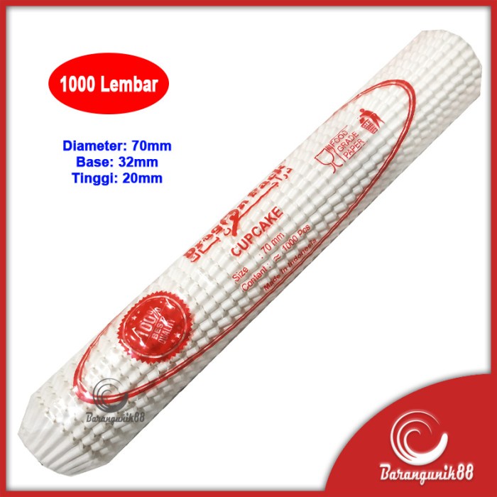 Kertas Baking Kertas Bolu Kukus Bulat 70Mm 1000 Lembar Onde Cake Case Cup Cake