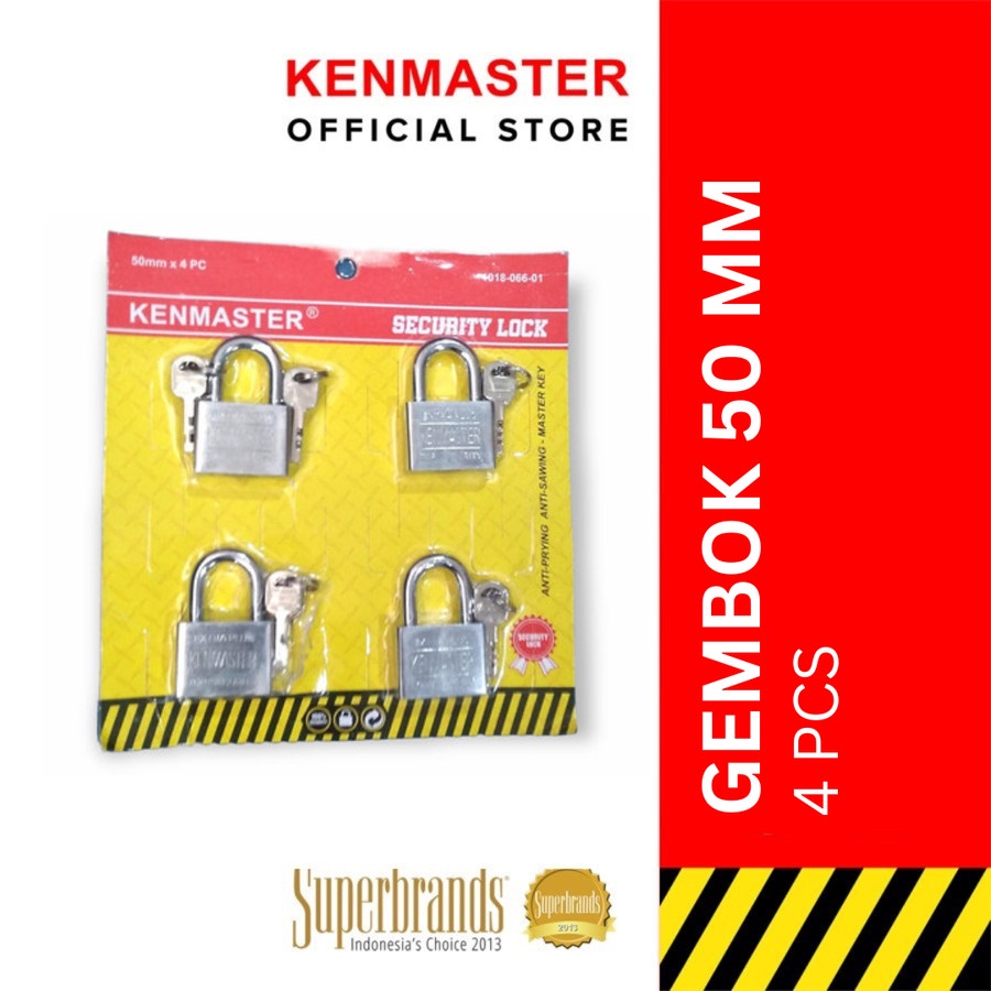 Kunci Gembok Master Key 50mm Kenmaster isi 5 Buah