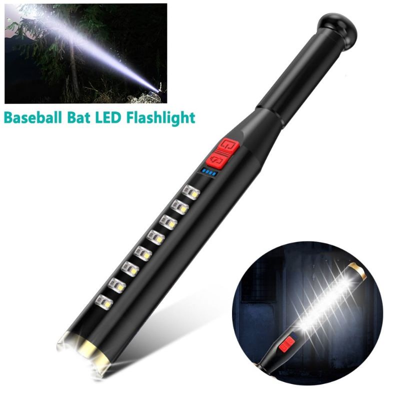 {DS} Senter Lampu FlashLight Baseball Senter Tongkat Baseball Multifungsi Anti Air Waterproof Jarak Jauh Center Camping Emergency