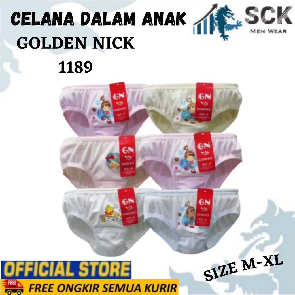 [ISI 3] CD GOLDEN NICK Kids 1189 / Celana Dalam Warna Muda Bahan Katun Halus / Pakaian Dalam Anak Cewek Polos - sckmenwear