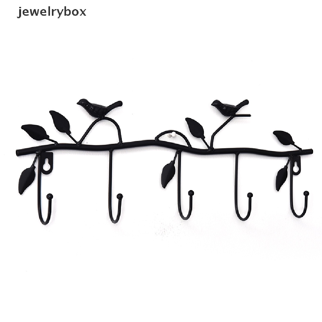 [jewelrybox] Retro 5kait Besi Tempa Bentuk Burung hook Daun Dinding Gamis Gantungan Kunci coat holder Butik