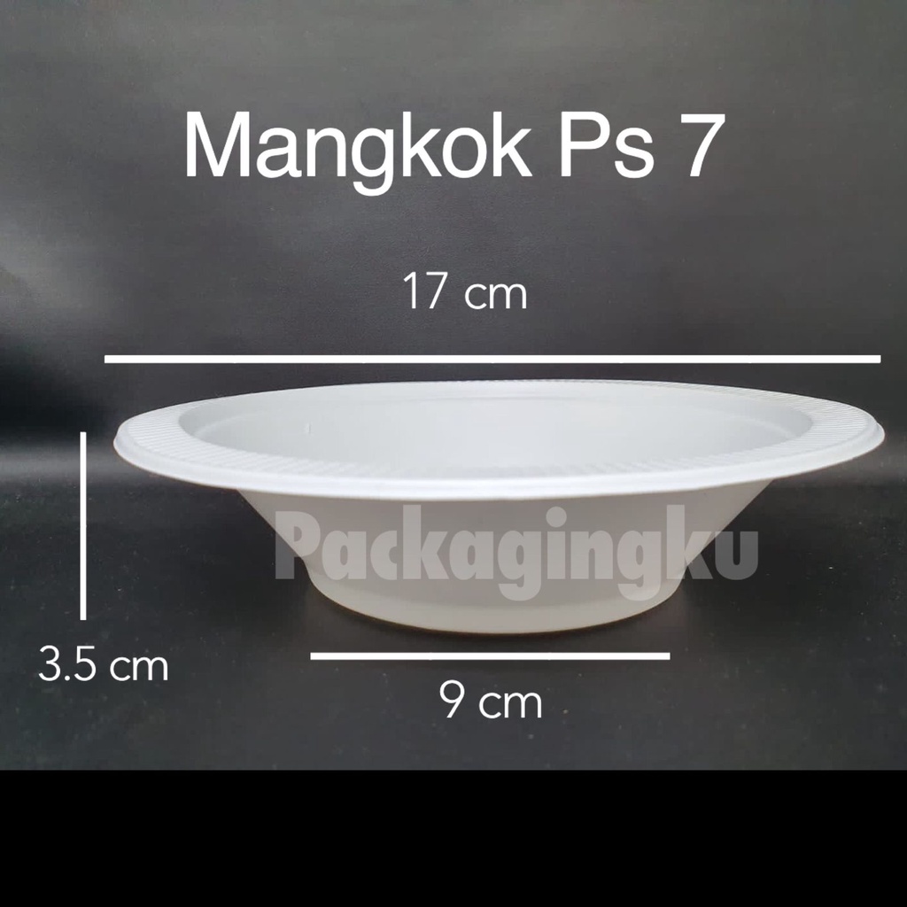 25PCS Mangkok Plastik Sekali Pakai Putih Susu Besar Ps 7/ P7 17 cm / Sedang Ps 6/ P6 15 cm / Kecil Ps 5/ P5 12 cm/ Mangkuk Es Hajatan